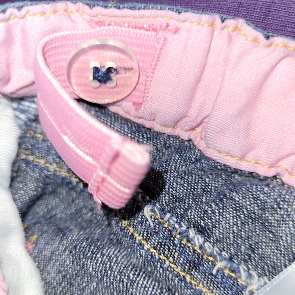 💕 Vintage Gymboree Wild One Dark Wash Pink Polka Dot Jeans Adjustable Waist 🦓 - Picture 6 of 6
